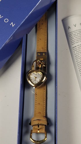 Vintage avon watch heart - heart, charm