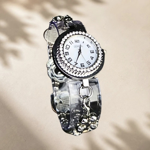 Geneva silver tone rhinestone - tone,