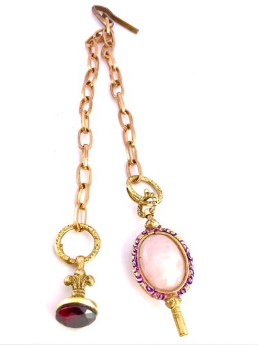 Chatelain watch key - watch, rose